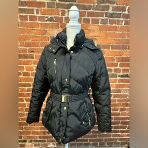 Cole Haan black winter jacket with gold hardware size M